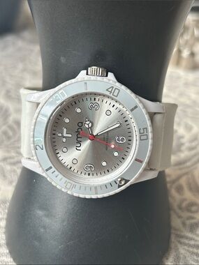 RumbaTime White Sport Slap Watch with Silver Dial New Battery